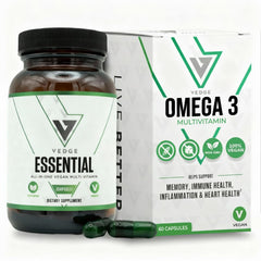 VEDGE Vegan Omega-3 Multivitamin bottle for daily wellness support.