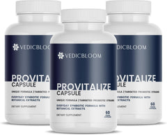 VEDICBLOOM Provitalize bottle front for daily menopause wellness support.