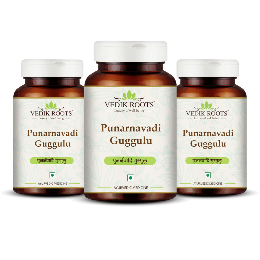 VEDIKROOTS Punarnavadi Guggulu bottle for daily kidney and liver wellness