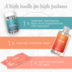 VeeFresh bundle presented on shelf inviting everyday routine.