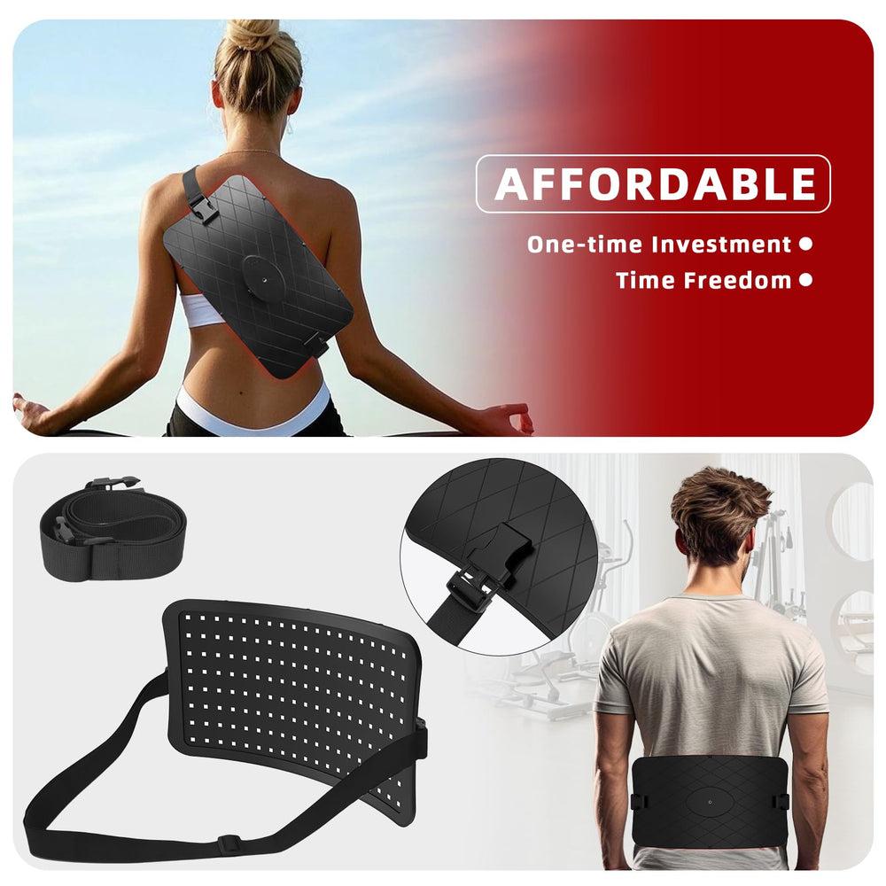Veefy body strap in use for hands-free therapy