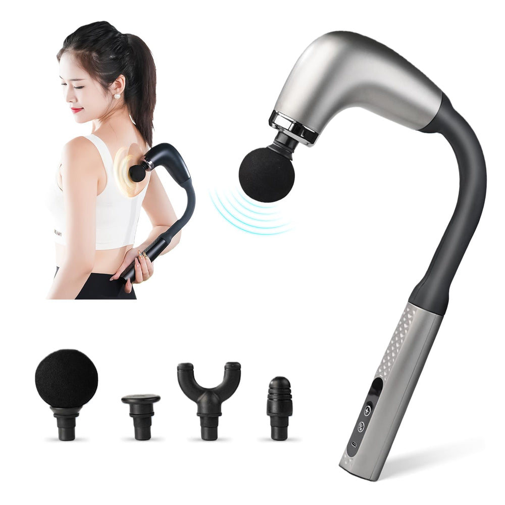 Veefy massage gun back-reach design supports convenient post-workout use.