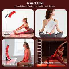 Veefy desktop stand keeps the lamp steady during seated therapy sessions