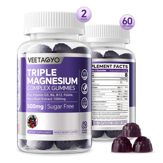 VEETAGYO Magnesium Gummies bottle-front showing vegan daily wellness formula