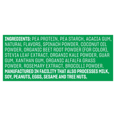 Vega Protein and Greens Berry glass with smoothie showing color and texture