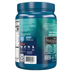 Vega Protein and Greens bottle with ingredients list emphasizing plant-based nutrition
