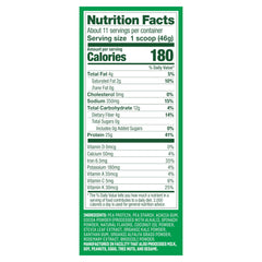 Vega Protein & Greens Creamy Chocolate shake glass emphasizing quick, plant-powered snacks