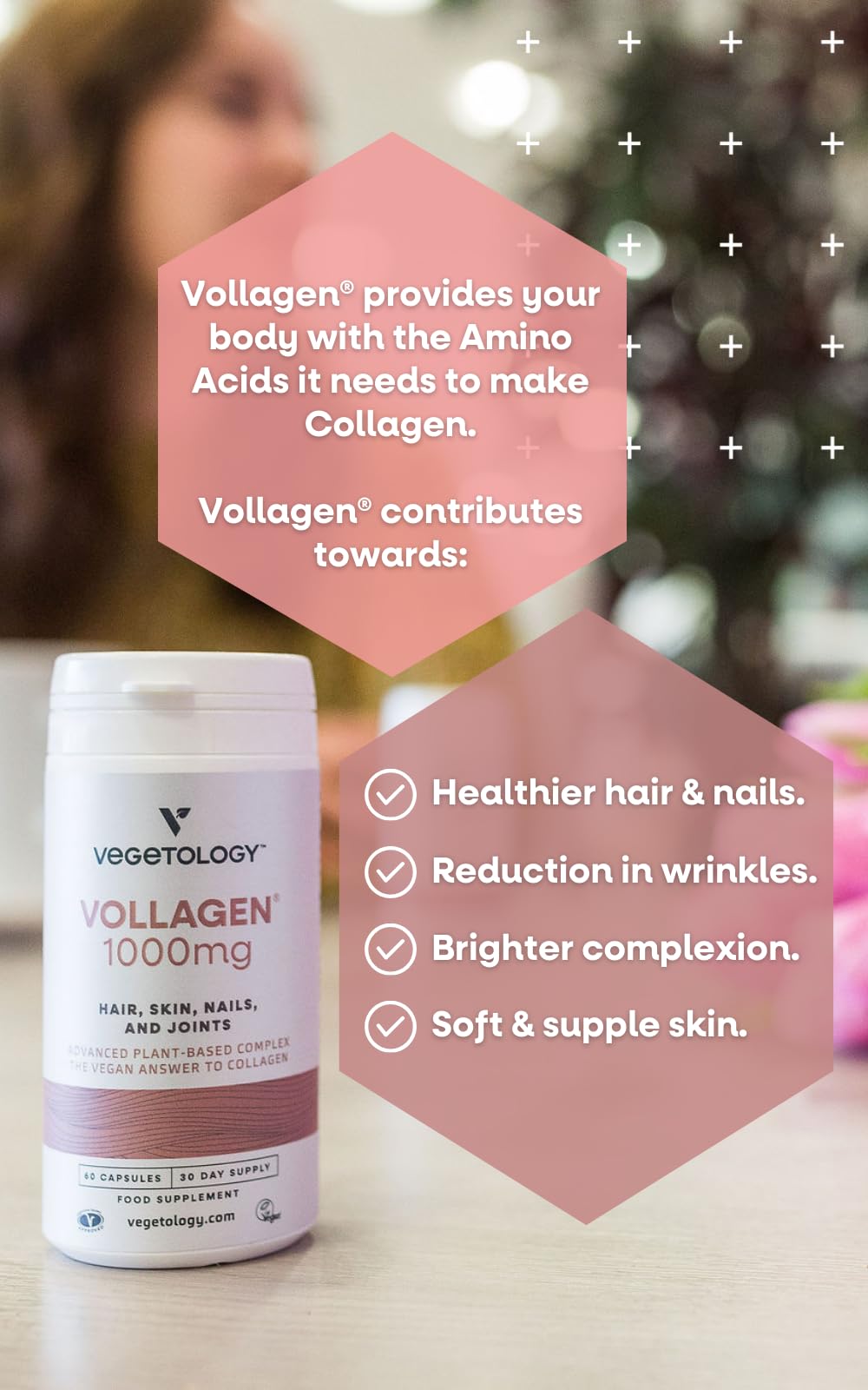 VEGETOLOGY Vollagen packaging emphasizes eco-friendly materials.