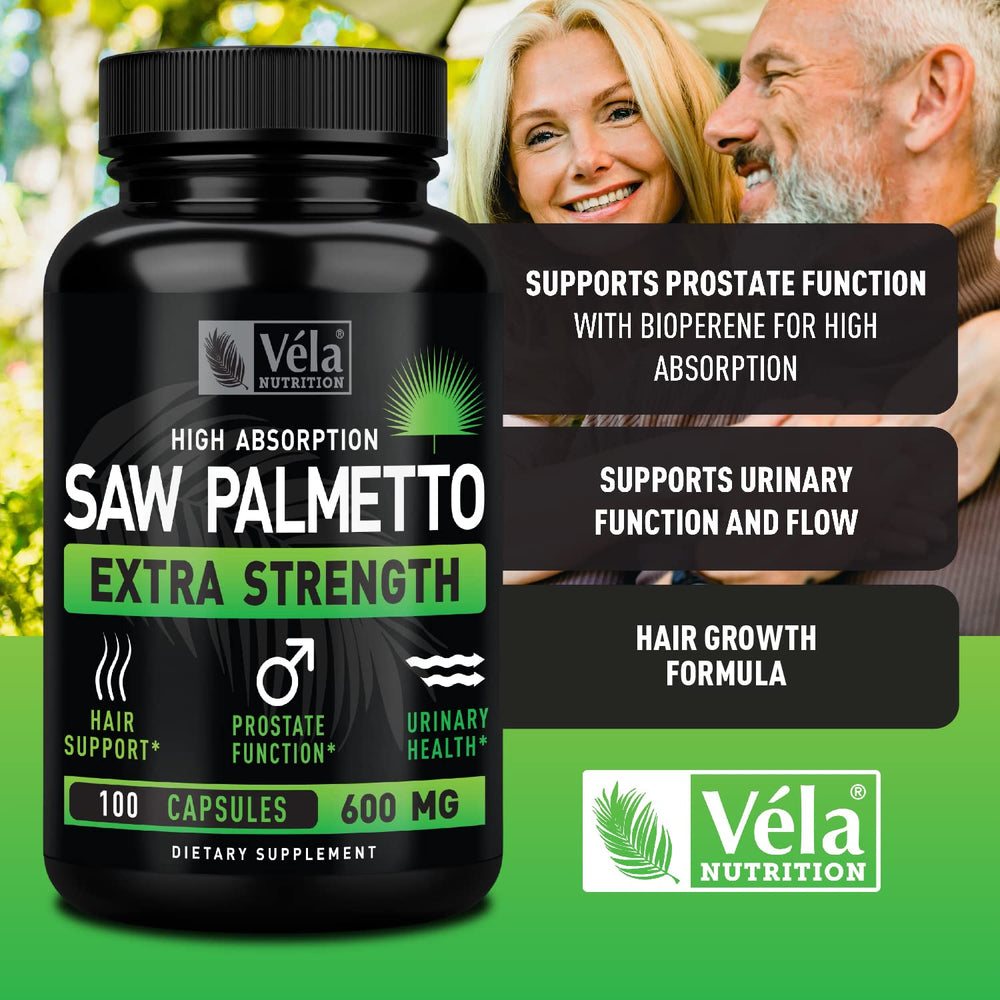 Véla Saw Palmetto no-odor formula for discreet use.