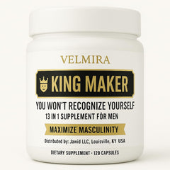 Velmira King Maker capsules in bottle support daily energy and vitality