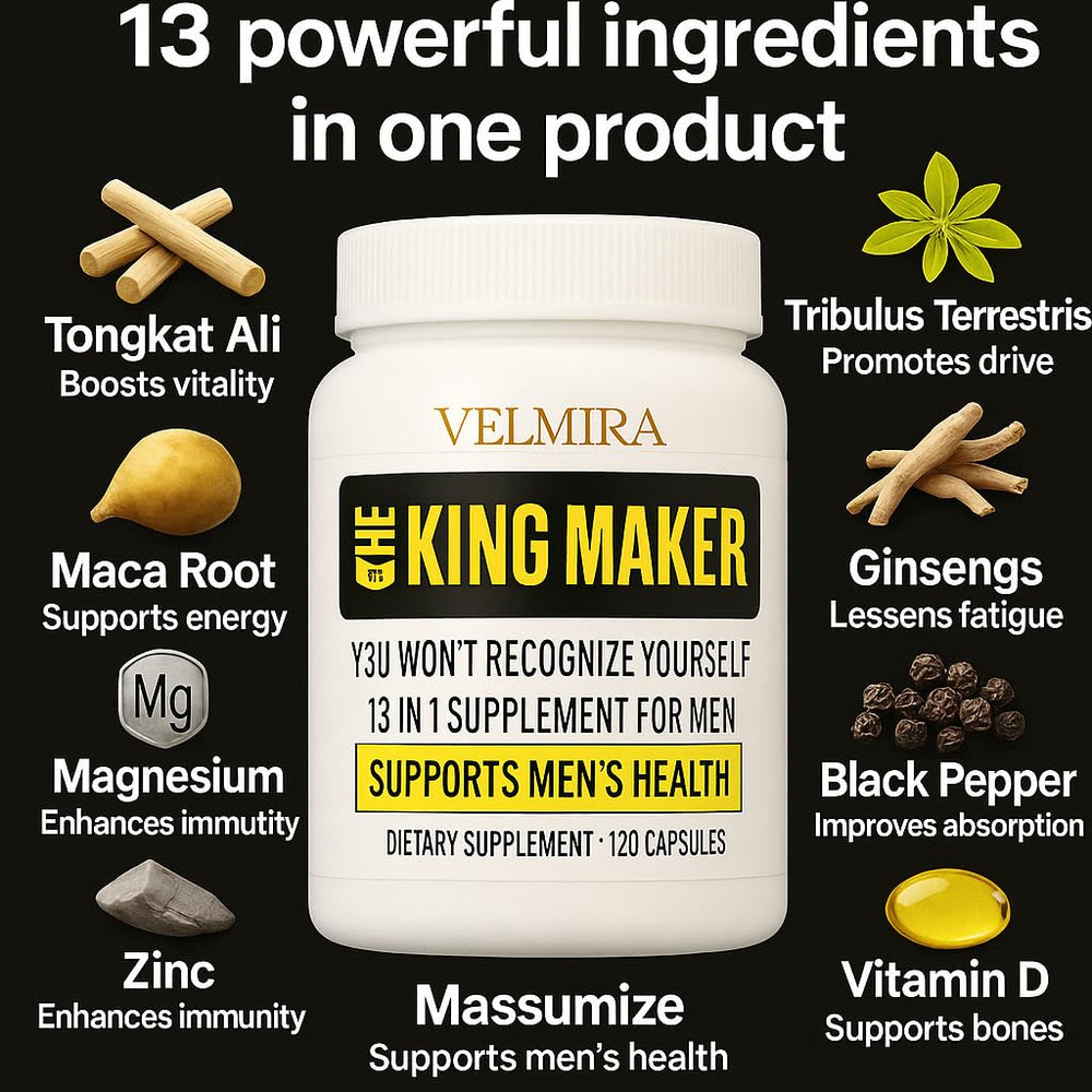 Velmira King Maker bottles indicate muscle recovery potential during workouts