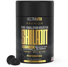VeltraVita Pure Himalayan Shilajit Gummies packaging, sugar-free wellness option
