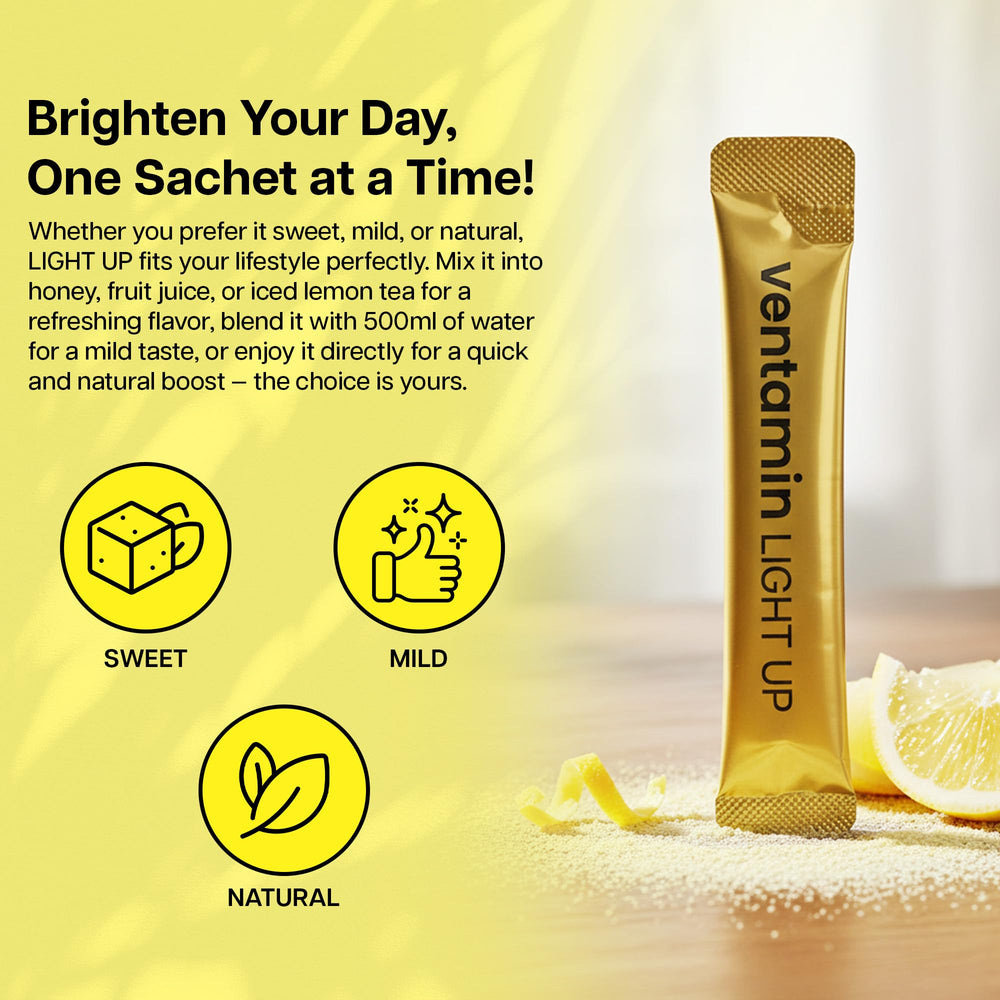 Ventamin Light Up packaging displayed for easy daily routine.