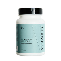 Veracity Selfcare Menopause Support bottle front view highlighting the balance-friendly formula