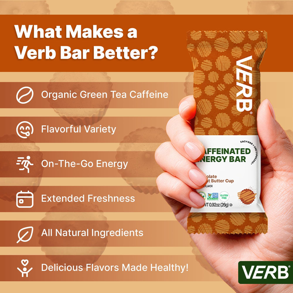 Gym bag ready Verb Energy Bar for workouts.