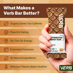 Verb Caffeinated Energy Bars Smores workout snack convenient for pre or post exercise