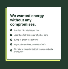 Caffeine lift from Verb Energy Bar with 80 mg per bar, espresso-like energy.
