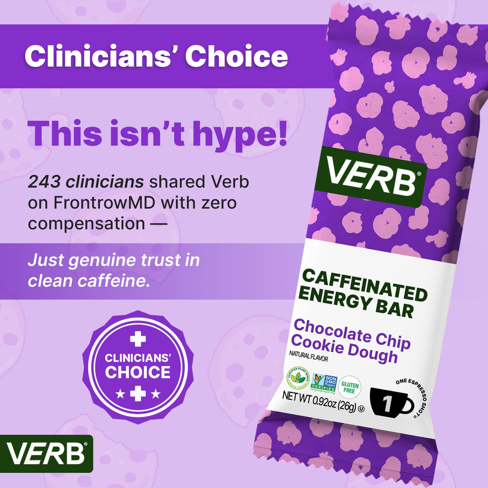 Gluten free oats and almond butter in Verb Energy Bar Chocolate Chip Cookie Dough