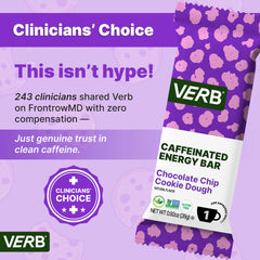 Gluten free oats and almond butter in Verb Energy Bar Chocolate Chip Cookie Dough