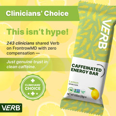Verb Caffeinated Energy Bar Lemon on-the-go scene for travel or workouts.