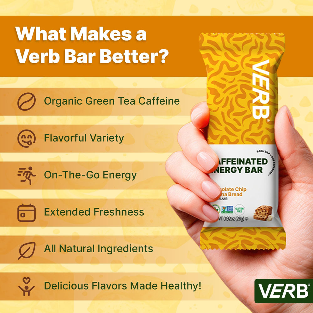 Verb Energy Bars Banana Bread texture with chocolate chips.