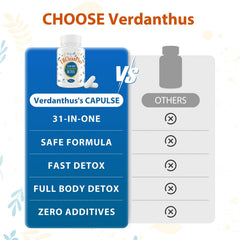 Verdanthus detox ingredients closeup highlighting natural botanicals