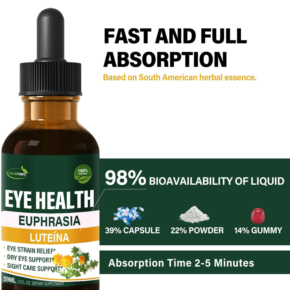 Verdeherb Eyebright drops dropper with water for easy intake
