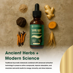 VERDEVITALIS 8in1 Shilajit liquid ingredients with traditional botanicals