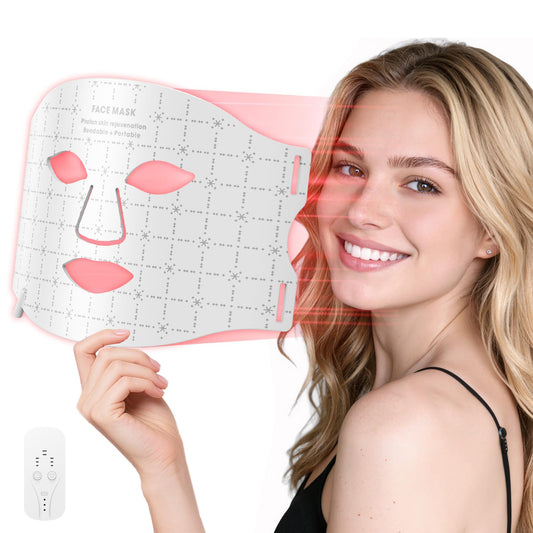 Verfubo red light mask for the face improves tone and glow.
