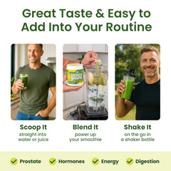 Veridi Greens energy-boost serving suggested for morning routines.