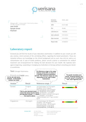 Verisana progesterone test kit lab analysis in CLIA-certified facility.