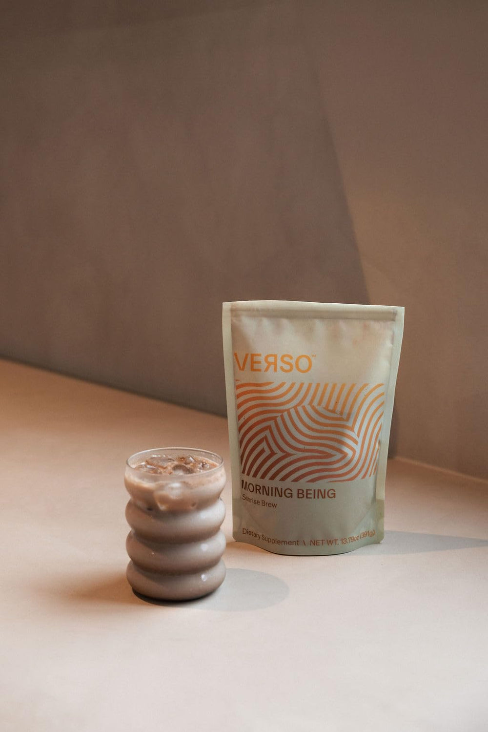 Verso Morning Being packaging displays 30 servings per pack for daily use.