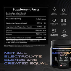 Pouring VERUS NUTRITION electrolytes powder into water creates a berry peach hydration drink