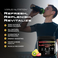 VERUS NUTRITION Zero Sugar bottle highlighting calorie-free hydration for everyday use.