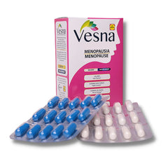 Vesna night capsules bottle close-up designed for nighttime rest and mood stability