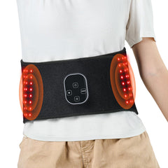 VEVOR red light therapy belt worn at the waist for targeted relief.