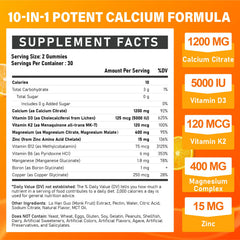 Close-up of Veyttisy calcium gummies with natural orange flavor.