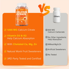 Veyttisy vegan calcium gummies in a clear bottle.