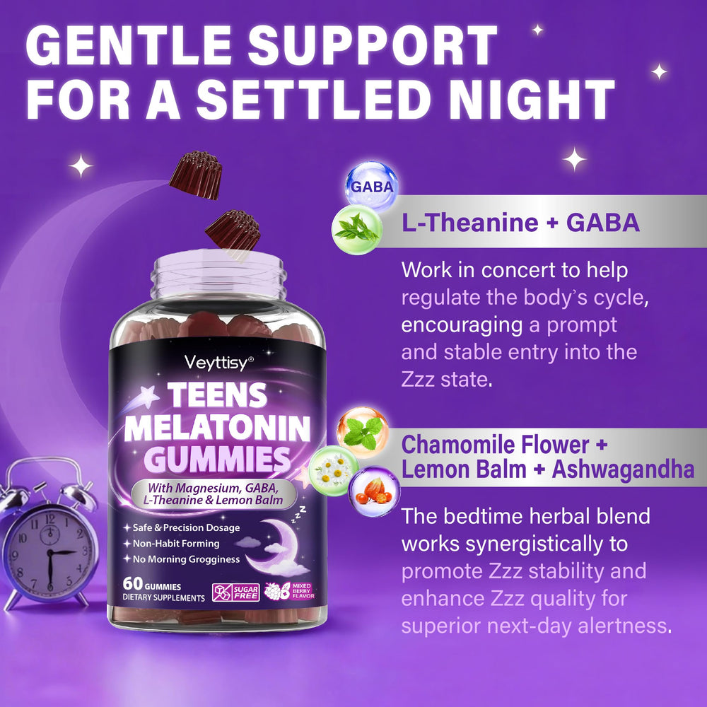 Veyttisy mixed-berry flavor enhances palatability during bedtime routine.