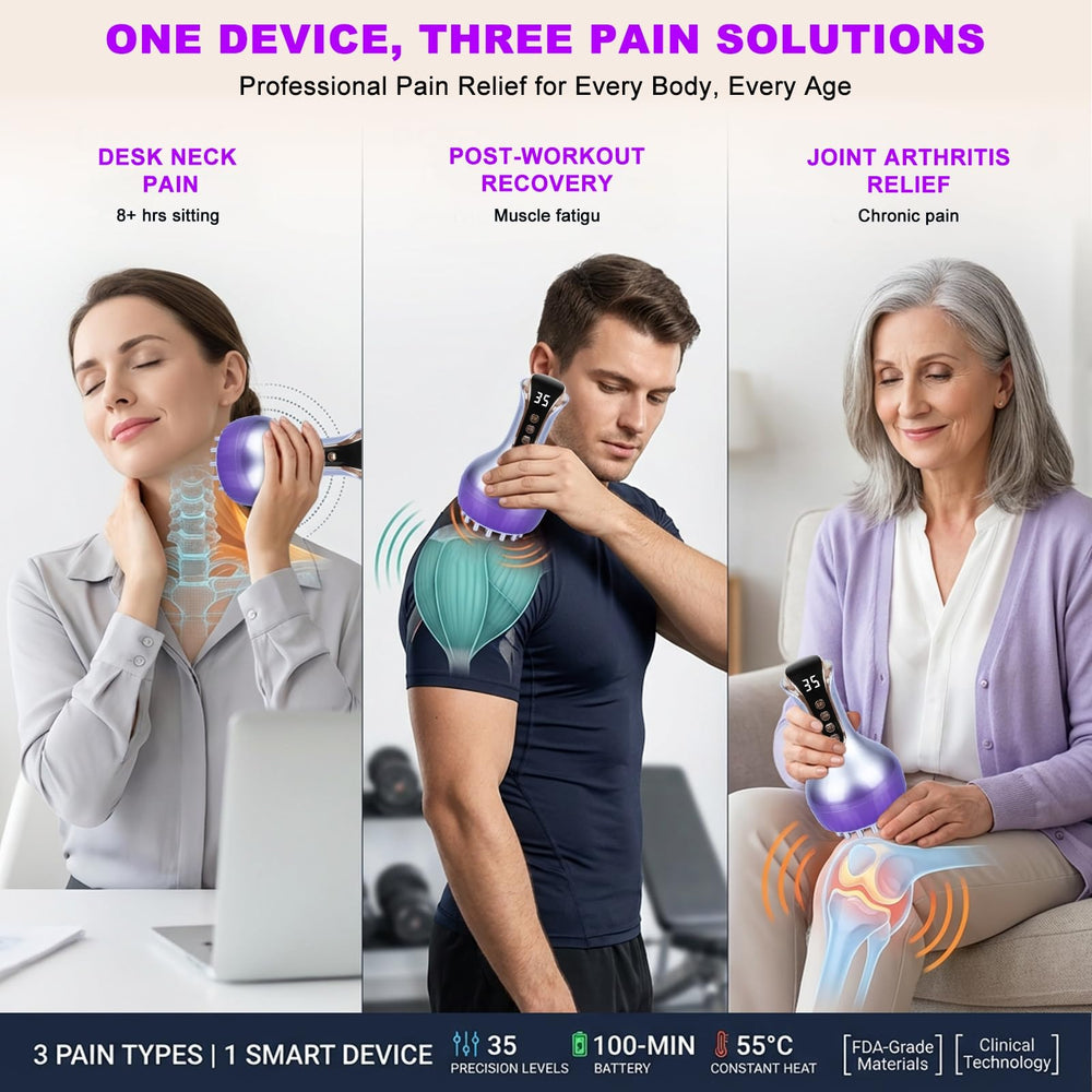 VEZURZO ergonomic palm-sized design reduces fatigue during treatment