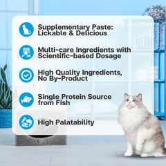 Creamy texture close-up of VFCARE Lysine for Cats paste.