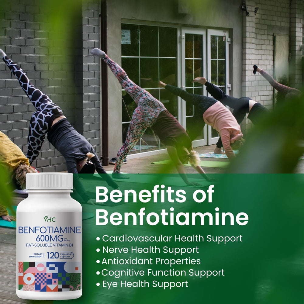 VHC Benfotiamine Made in USA label with GMP badge.