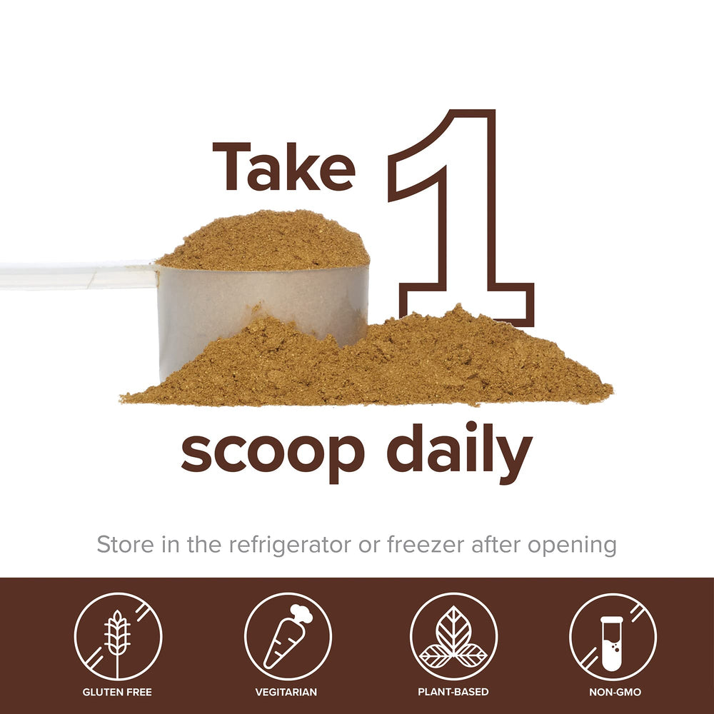 Close-up label shows transparent ingredients and no proprietary blends