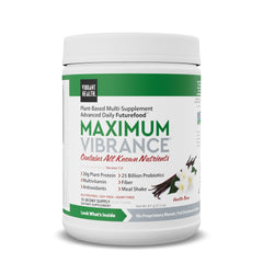 Vibrant Health Maximum Vibrance pouch in vanilla flavor for on-the-go nutrition
