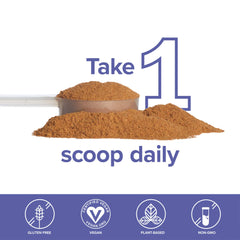 Vibrant Health Spectrum Vibrance powder mix in glass illustrates smooth texture