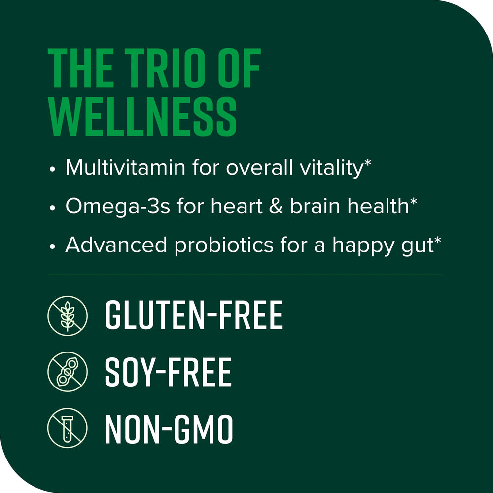 Vibrant Health Trilogy omega-3 oil pour emphasizing EPA and DHA.