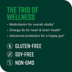 Vibrant Health Trilogy omega-3 oil pour emphasizing EPA and DHA.