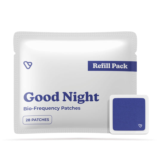 Vibrants Good Night Patches refill pack front view for easy rest planning.