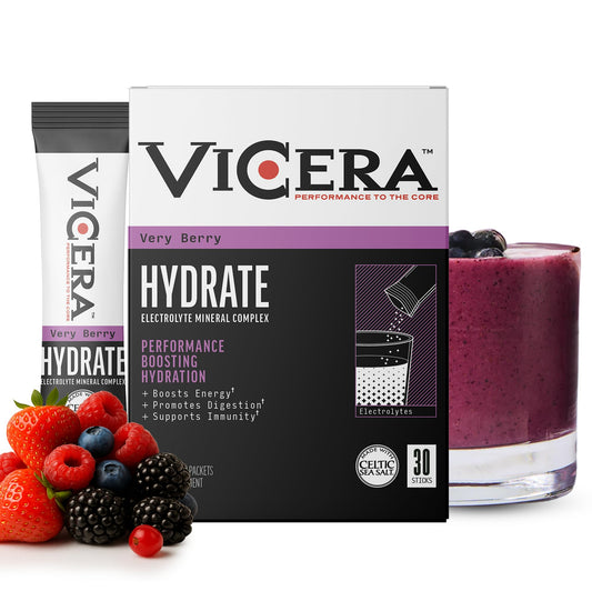 VICERA Electrolyte Powder Very Berry packet ready to mix for on-the-go hydration