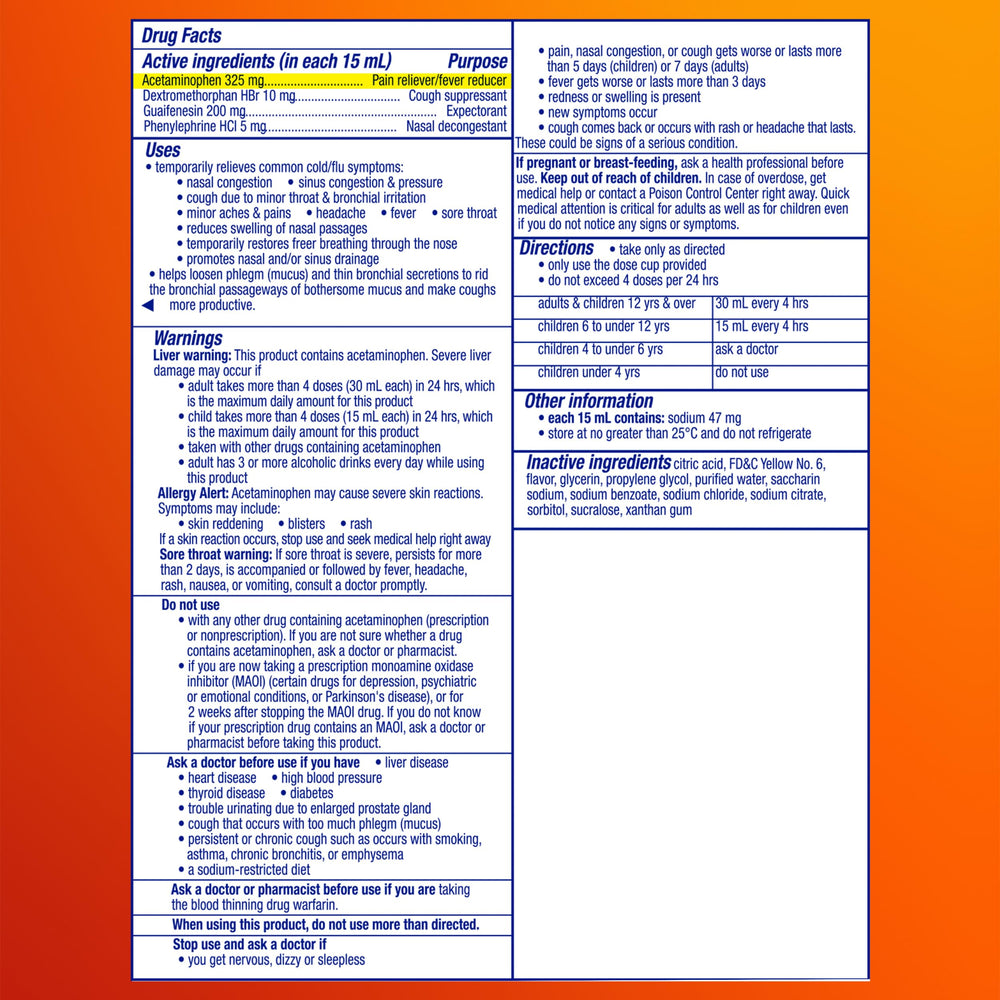 Vicks DayQuil Severe bottle side view, supporting daytime symptom relief on the go.